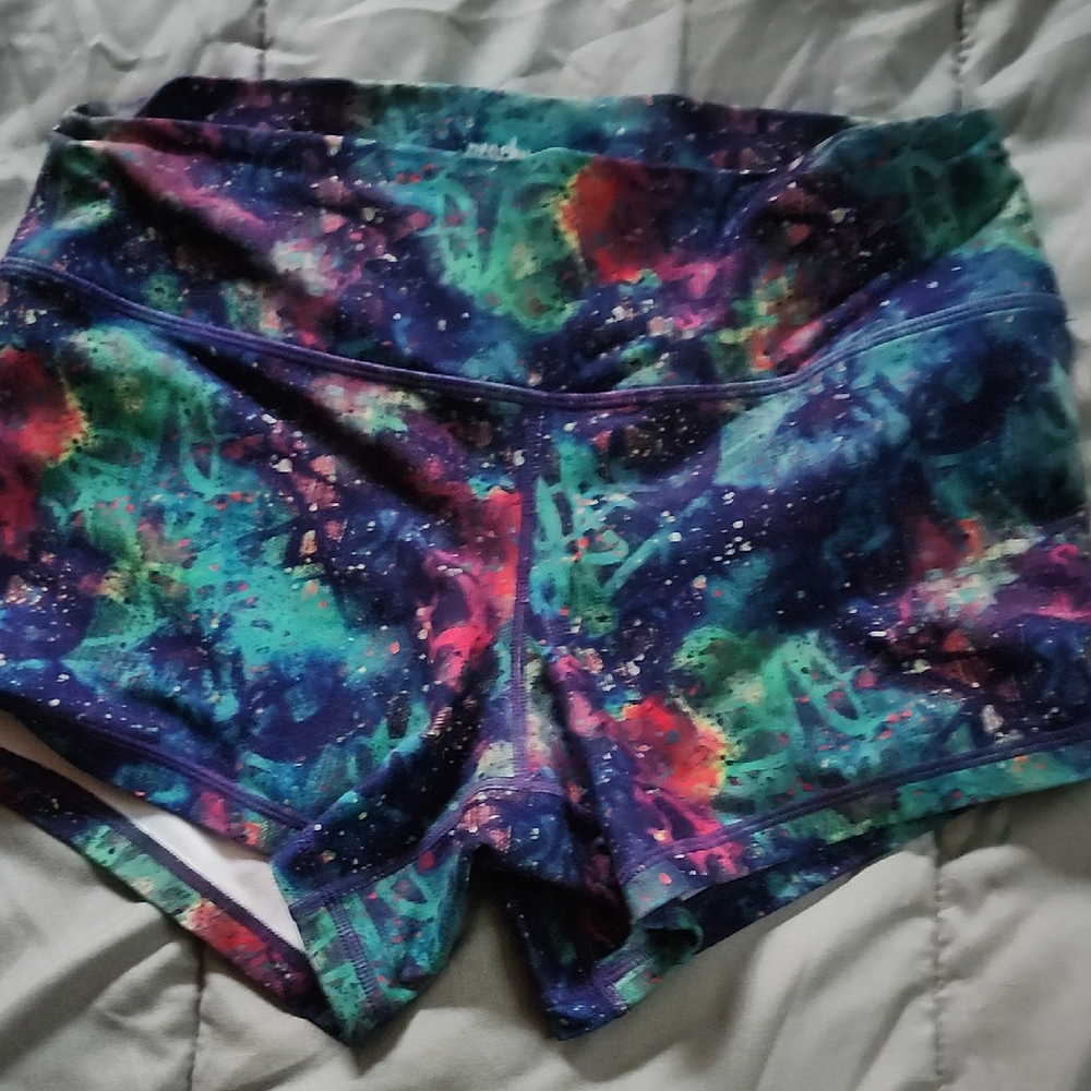 Fleo Colorful Galaxy Women's Athletic Shorts